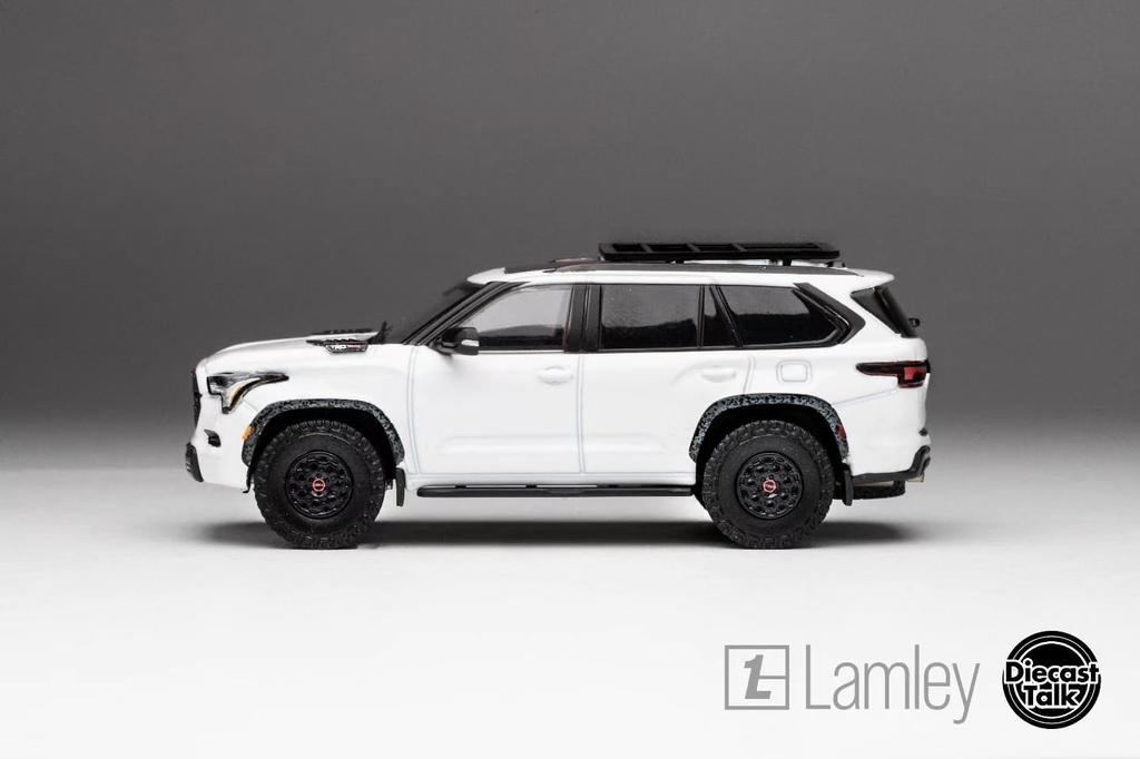 Gaincorp Products Diecasttalk X Lamley Custom 164 Toyota Sequoia TRD PRO Ice Cap White Finished Product