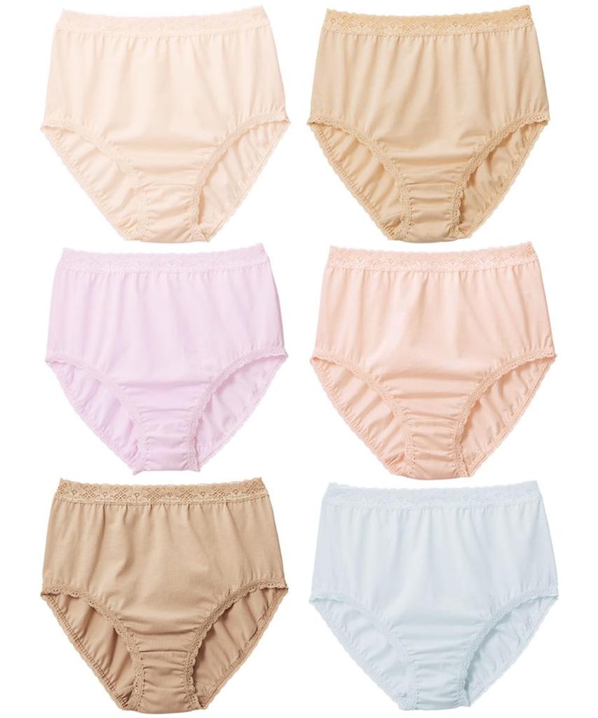 Love Body Wacoal One of Each Cotton One Size 3L Panties, 6-Pack, Color, Deep-Length, 100% (Body Fabric), MP8594, Women's, Color,