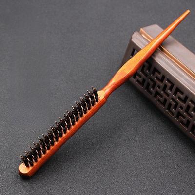 Professional Boar Bristle Wood Slim Line Comb Salon Teasing Back Hair Brushes Hairbrush Extension Hairdressing Styling Tools DIY