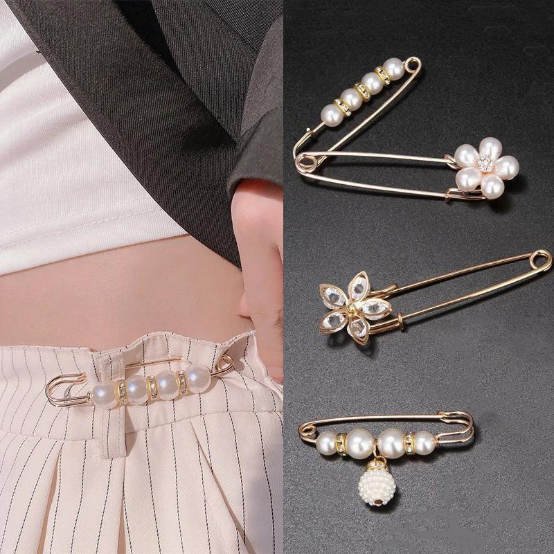 4ks Faux Pearl Brože Set Elegance Móda Ženy Zirkon Lapel Pin Svetr Šaty Brož Pins Diy Doplňky Dárky