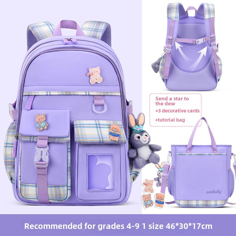 Cartoon Cute Schoolbag for Elementary Girls In Grades 1-6: Lightweight Backpack