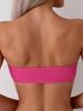 2025 European & American Style Sexy Bandeau Bikini Set - Solid Color Fashionable Swimwear.