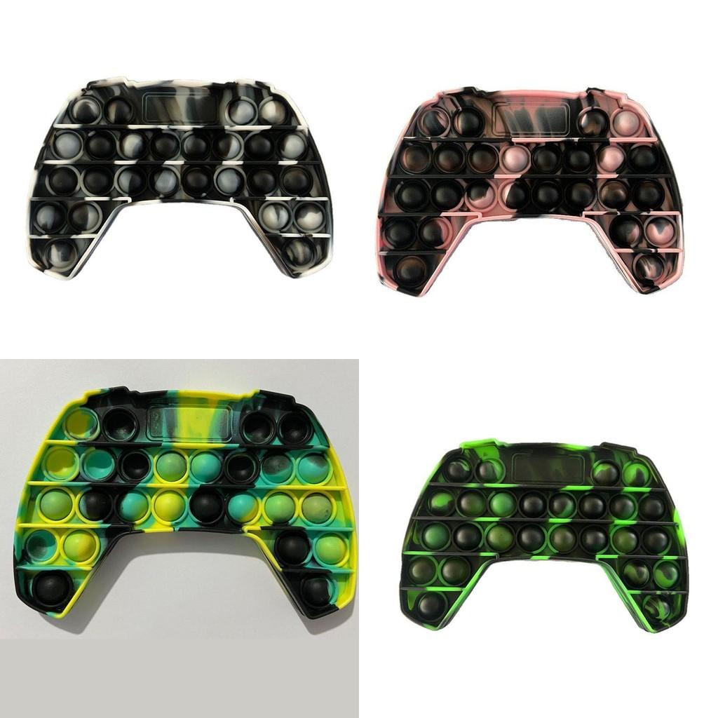 Vibrant Tie-dye Game Controller Push Bubble Sensory Fidget Toy For Stress Relief