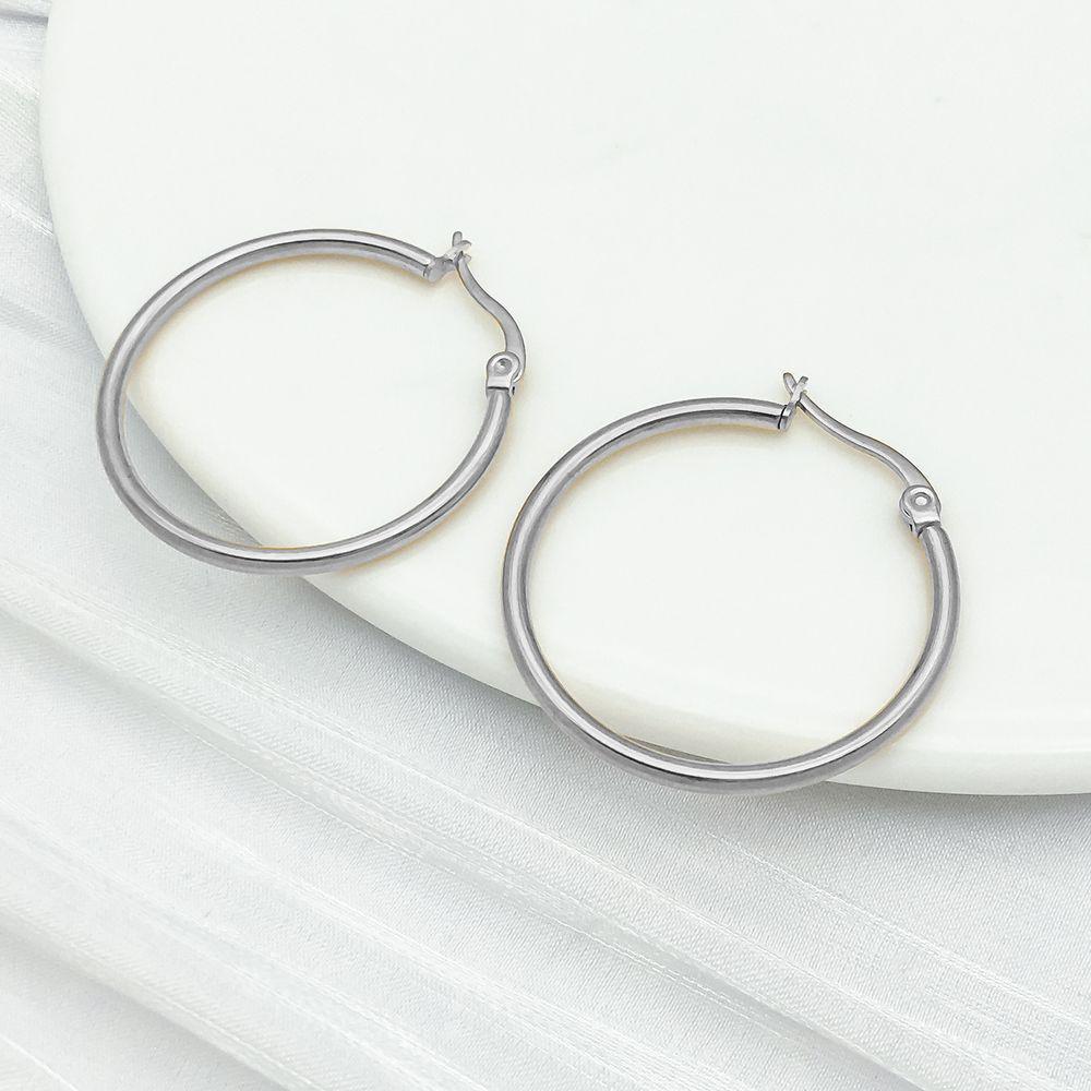 Stainless Steel Vacuum-Plated Large Round Circle Earring Pendant Charm
