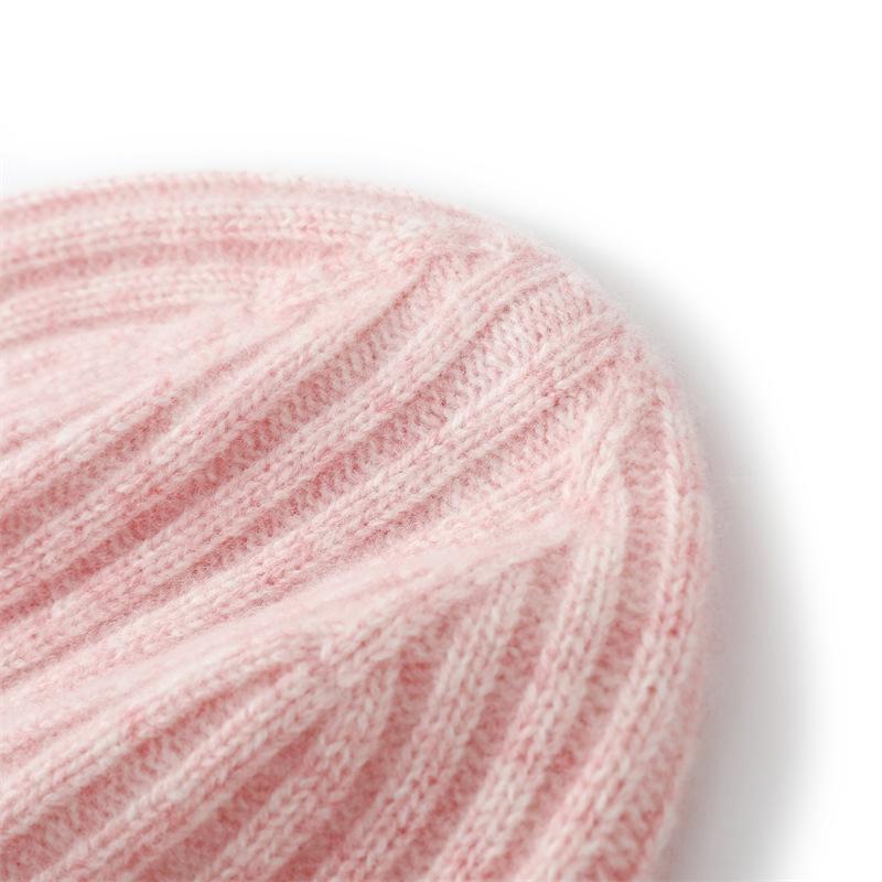 Autumn and Winter New Pure Wool Hats Men's and Women's Fashion Dome Vertical Knitted Hats Fashionable Versatile Autumn and Winter Wool Hats