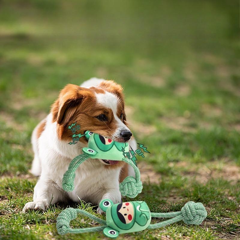 Hot Sale Frog Knot Sound Interactive Dog Pet Toy Teeth Grinding Toy