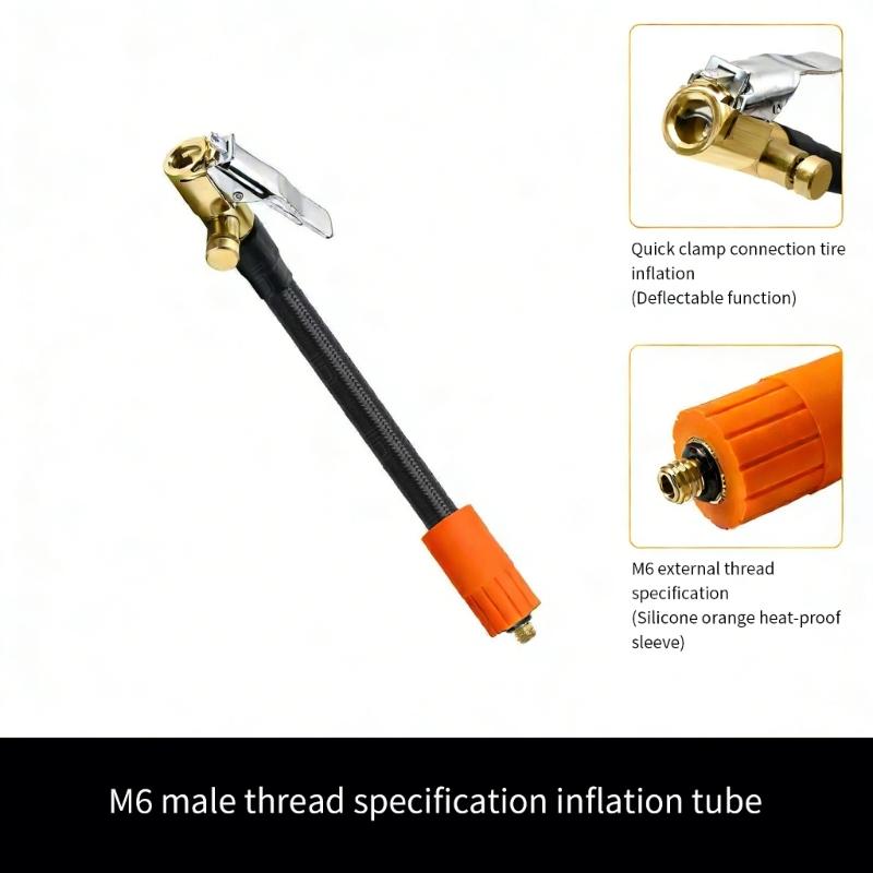 16cm-100cm Air Pumps Hose Connector with Locking Air Chuck Standard Tire Valves Fine Thread Tire Inflator Hose Adapter