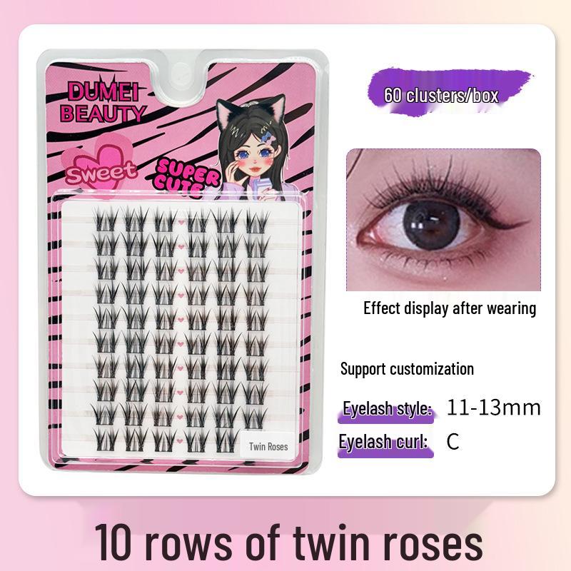 10-Row Autumn Leaf & Sunflower Faux Eyelashes - Flat, Glue-Free