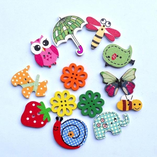 50 Boutons En Bois En Forme De Chien | Pour Couture, Tricot, DIY | Déco Mignonne Et Colorée - 2
