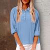 New cotton and linen women's shirts European and American loose casual V-neck button-up tops women's clothing