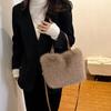 Fluffy Faux Fur Shoulder Bag Women Casual Square Crossbody Bag Luxury Designer Plush Handbag for Ladies