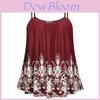 Elegant Women Print Loose Casual Summer Pleated Flowy Sleeveless Camisole Tank Tops