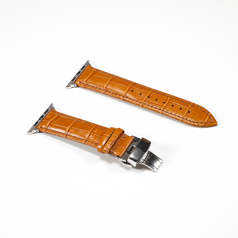 Leather strap for Apple watch band 44mm 40mm 45mm 41mm 49mm 42mm 38mm Butterfly buckle Bracelet iwatch serie 3 5 6 se 7 8 ultra
