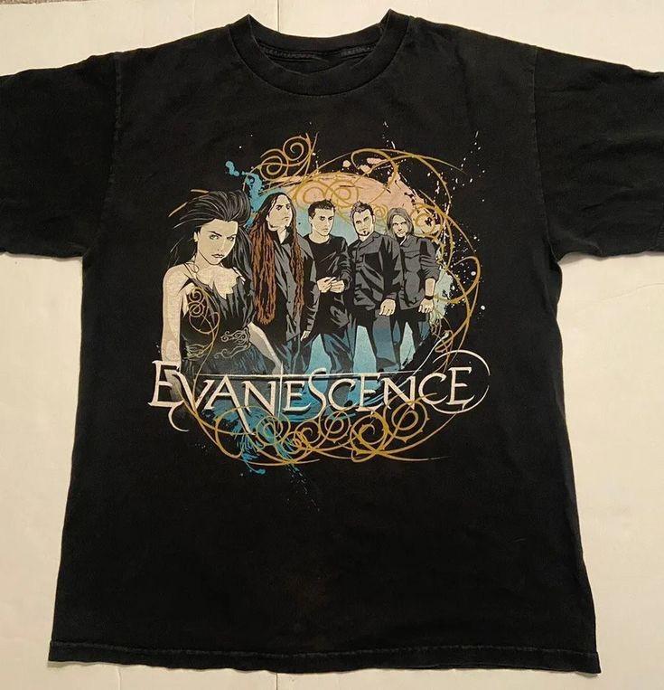 Редкий! Футболка группы Evanescence Музыка США Футболка Все размеры от S до 5XL BL797 Унисекс Футболка S
