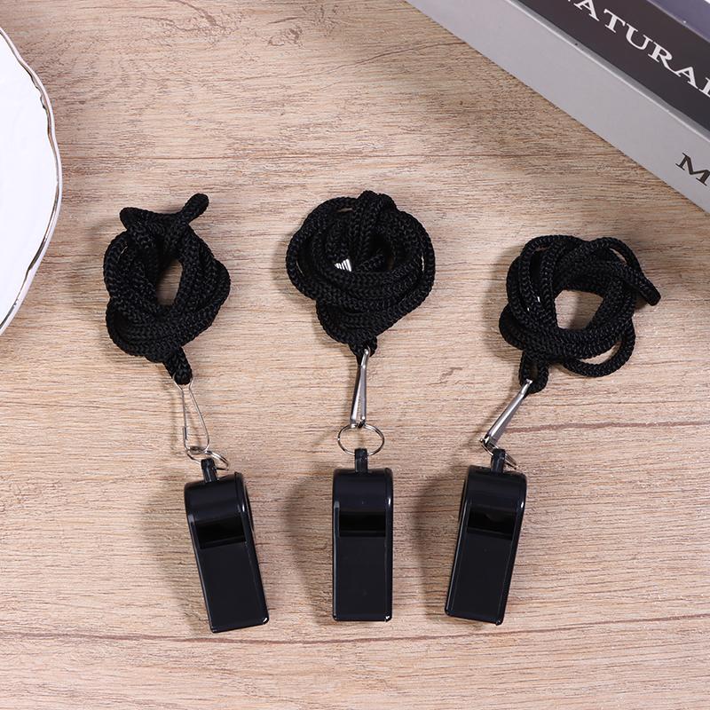 2/5/10Pcs High Quality Black Whistle For Sports Football Basketball Referee Training Outdoor Survival Whistle With Lanyard