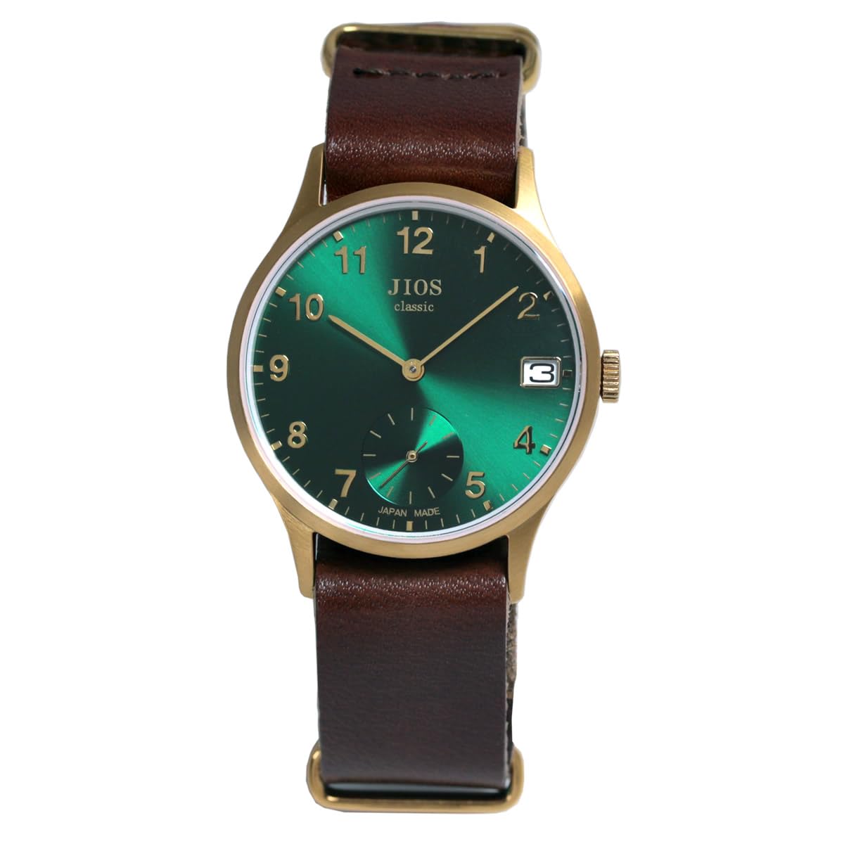 

JIOS OMI Classic Made in Tochigi NATO Sapphire Gold x Green [JIOS] Watch, Japan, Men s & Women s, Leather, Strap, Glass, зелёный