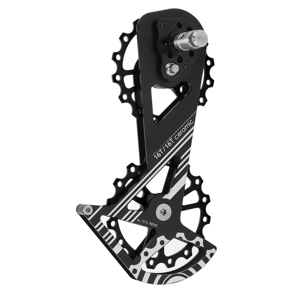 MEROCA R8000 Series Bike Oversized Rear Derailleur Pulley Wheel System with Double 16T SprocketsBlack