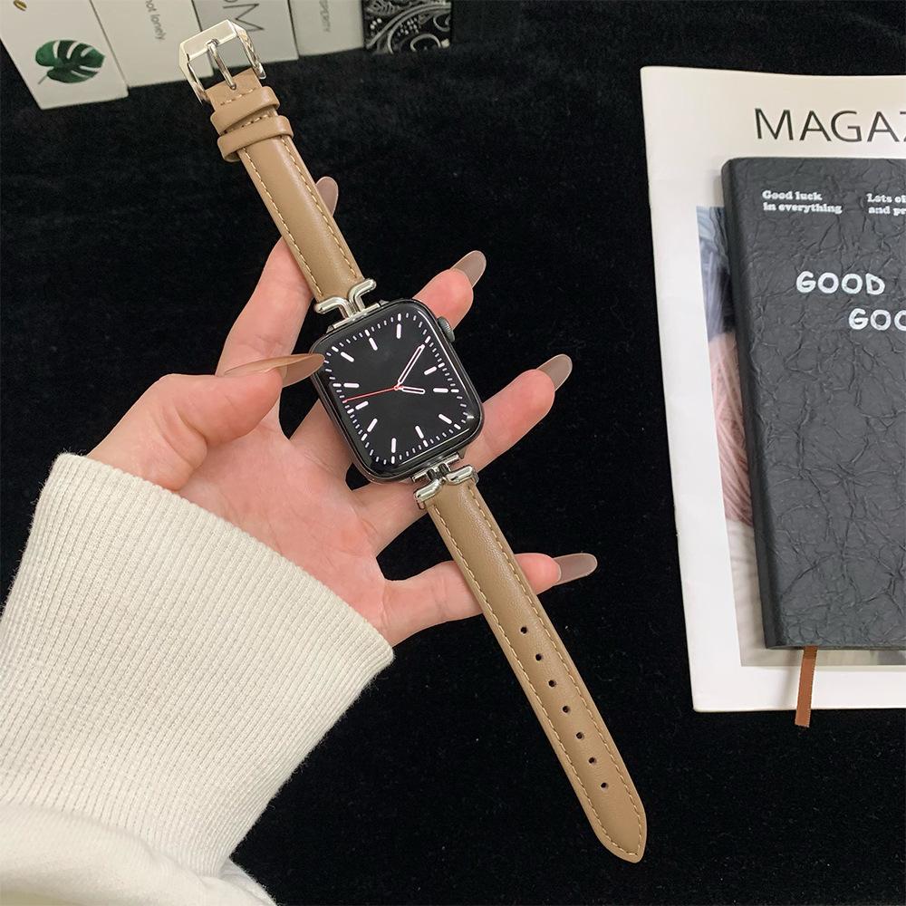 Suitable for Apple S11 watch with iwatch109876SE leather strap creative Huawei GT6 Xiaomi 9pro