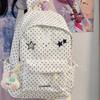Schoolbag Korean Simple Cute Sweet Polka Dot Backpack High Value Campus Party Class Schoolbag Lightweight Backpack Tide