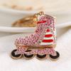European American Diamond-Encrusted Skates Small Commodity Car Pendant for  Metal Keychains Small Gift