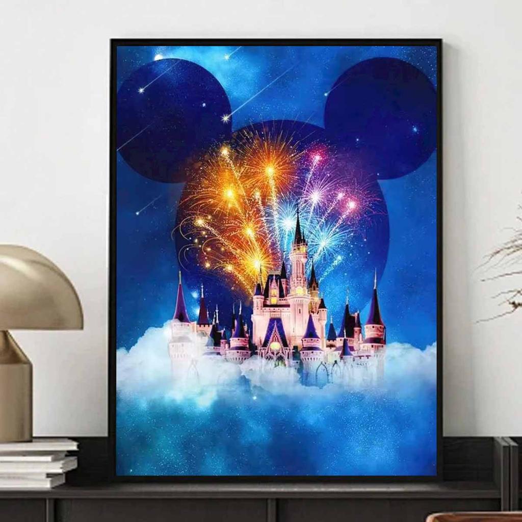DIY Diamond Painting Castles and Fireworks Cross Stitch Kit Mosaic Art Diamond Painting Full Circle Diamond Home Decoration