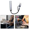 Multiple Port Aluminum USB C Hub Splitter With USB 3.0 High Speeded Transfer Compact Size Fit for Charging Data Syncing