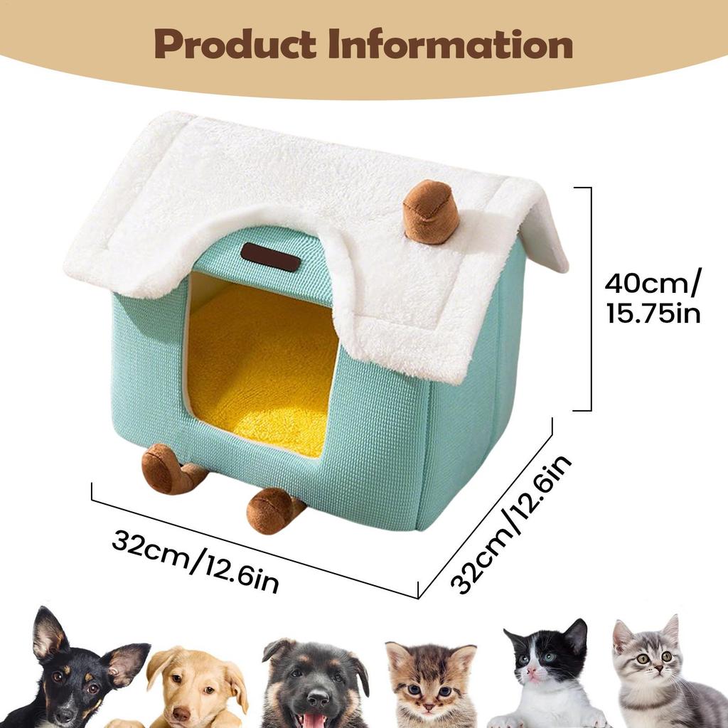 Bed For Cats Enclosed Winter Cute Nest Enclosed Cat Bed Puppy House For Kitten Puppy Pet Indoor Bedroom Living Room Balcony Home