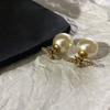 New Arrival Stud Earrings Fashion Animal Metal Women Trendy Bees Pearl Double-sided Two-wear Earrings Light Luxury Jewelry