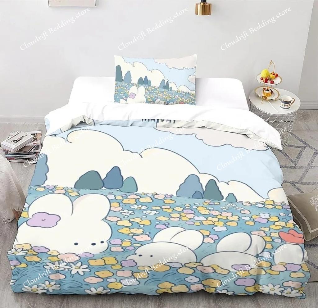 Microfibre Bedding Sets, 3DCartoonAnimal Motif, Children's Bed Linen with Zip Room Decor Duvet Cover for Teenagers Adult
