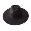 Black Jazz Hat Men's and Women's Fashion Webbing Bow Woolen Top Hat Autumn and Winter.cm Big Eaves Hat
