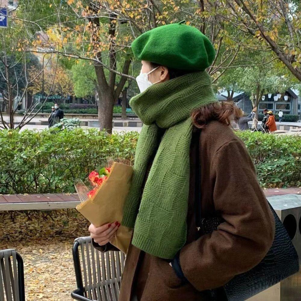 Thicken Winter Cashmere Scarves Soft Winter Shawl Elegant Knitted Scarf  Student