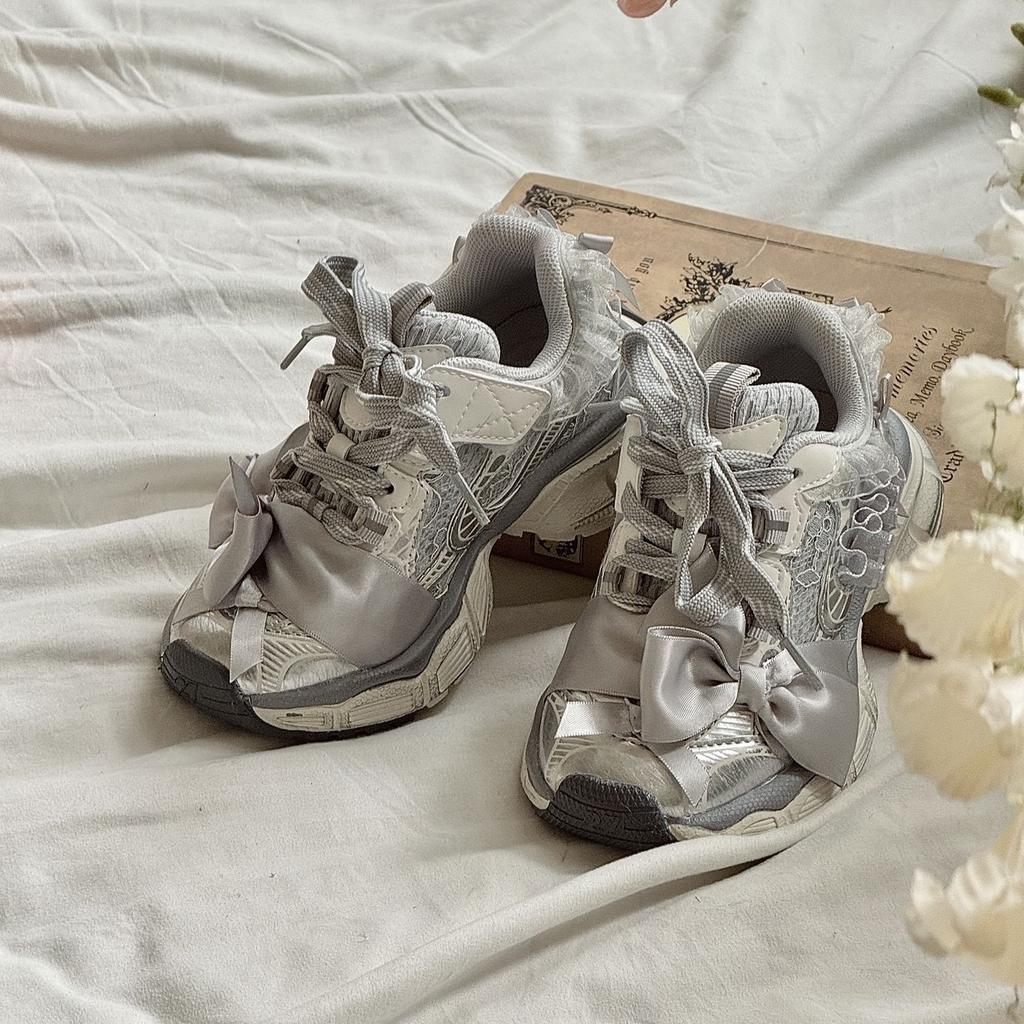 XSHX retro court wind function sneakers girls cushioning support Velcro design double mesh autumn and winter breathable