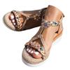Women'S Heel Sandal Heeled Thick Soled Wedge Heeled Women'S Shoes Bohemian Hollow Colorful Decoration Outer Zapatos De Mujer