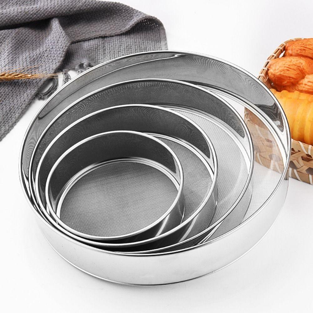 Stainless Steel Flour Sieve Silver Handhold Strainer Sifters Mesh Flour Sifter  Kitchen Supplies