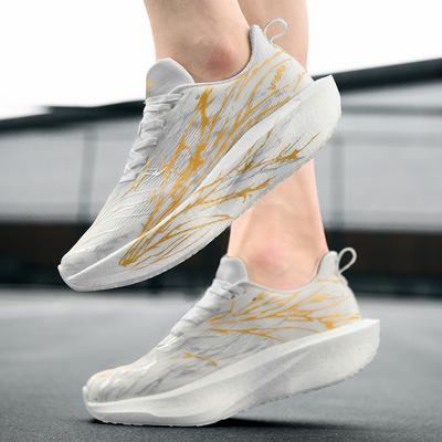New Popcorn Running Shoes Carbon Board Leisure Travel Sole Couple Breathable Shock Absorption Summer Running Shoes Sports Shoes Men