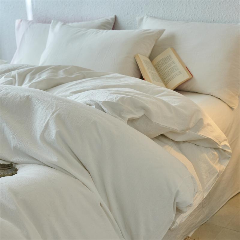 

Premium 100% Washed Cotton Yarn-Dyed 3-Piece Duvet Set (1 Duvet Cover + 2 Pillowcases), Ultra-Soft Bedding Set, Multiple Sizes 135x200cm(53x79 in)