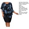 Plus Size Bodycon Dress for Women Summer Mother of The Bride Dress with Floral Chiffon Overlay Cape Formal Evening Party Cocktail Dress