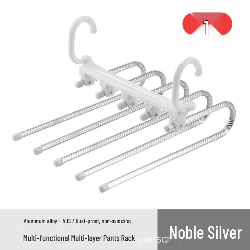 Liquidação de Fim de Ano: Cabide Dobrável Multi-Funcional de Aço Inoxidável com Múltiplas Camadas para Calças em Guarda-Roupas.