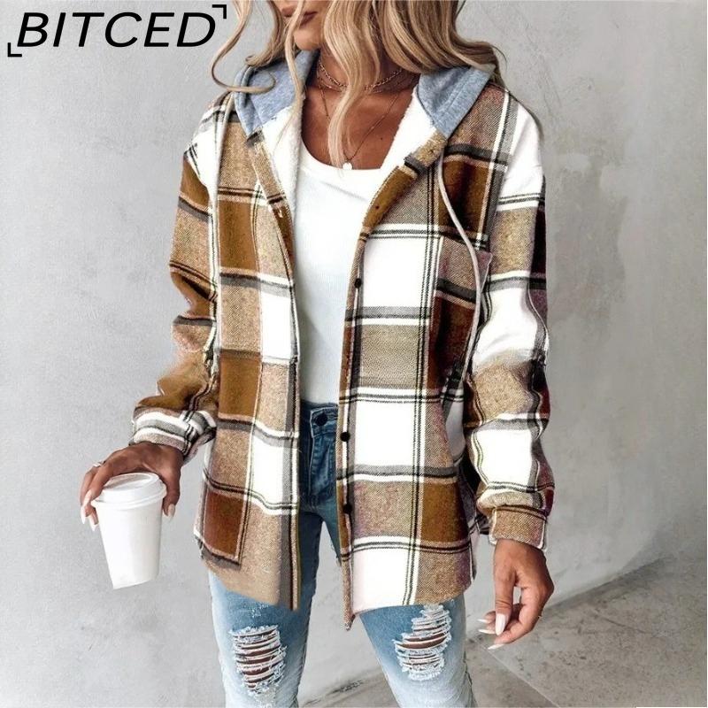 BITCED Women's Plaid Fall/Winter Coat