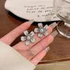 Gradually Change Blue Flower Pearl Earrings Women's Light Luxury High Sense Super Fairy Temperament Earrings Silver Needle Summer Earrings