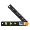 Digital Angle Finder 200mm Protractor with Spirit Level and LCD Display, Length and Angle Measurement Tool, CR2032 Battery Included, Black