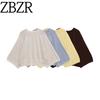 Zbzr Autumn New Women Clothes Western Style Fashion Simple Loose Pullover Wide Sleeve Knit 5536021