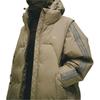 Adidas Originals X Hamcus FW23 Solid Color Three-Stripe Logo Zip-Up Hooded Down Jacket Unisex Outerwear Khaki IY5050