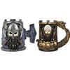600ML Viking Mug Collection 304 Stainless Steel Insert Resin Beer Danegeld Tankard Coffee Beer Mugs Cup Halloween Friends Gift