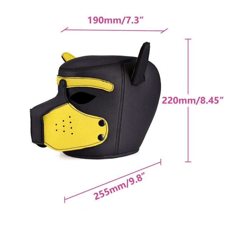 

Женская карнавальная маска на Хэллоуин, сексуальная маска для взрослых, косплей, ролевая игра, маска на всю голову для собаки, мягкая латексная резиновая маска для щенка для лица жёлтый