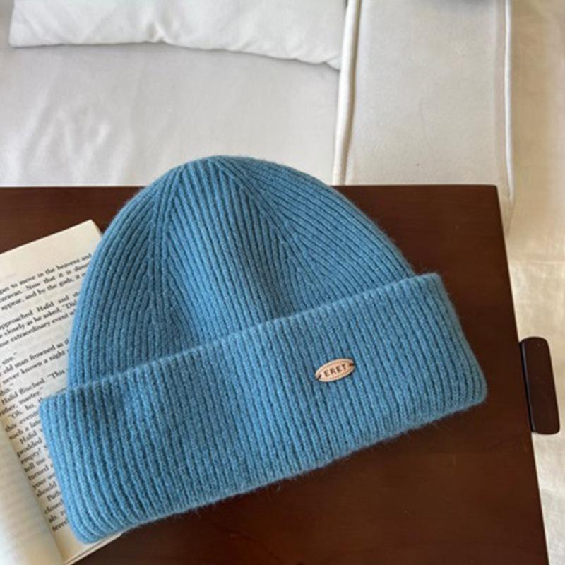 Women's Double-layer Thickened Autumn and Winter Warm Ear Protection Knitted Hat Versatile Piles of Hats Cold Hat Men