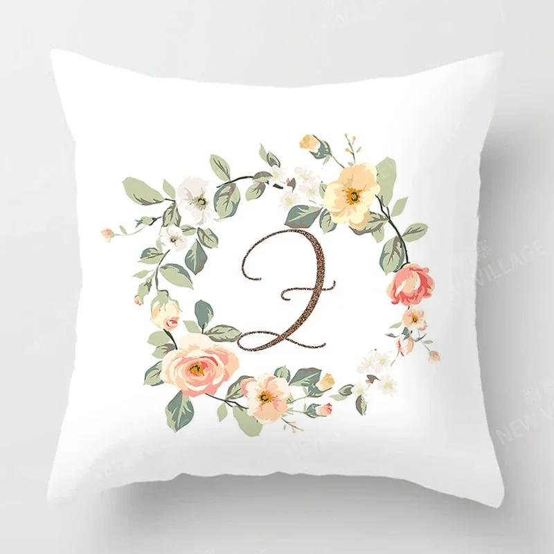Nordic Floral Letter Pattern Throw Pillow Cover With Short Plush Print Living Room Sofa Decoration Cushion Cover Pillow Covers