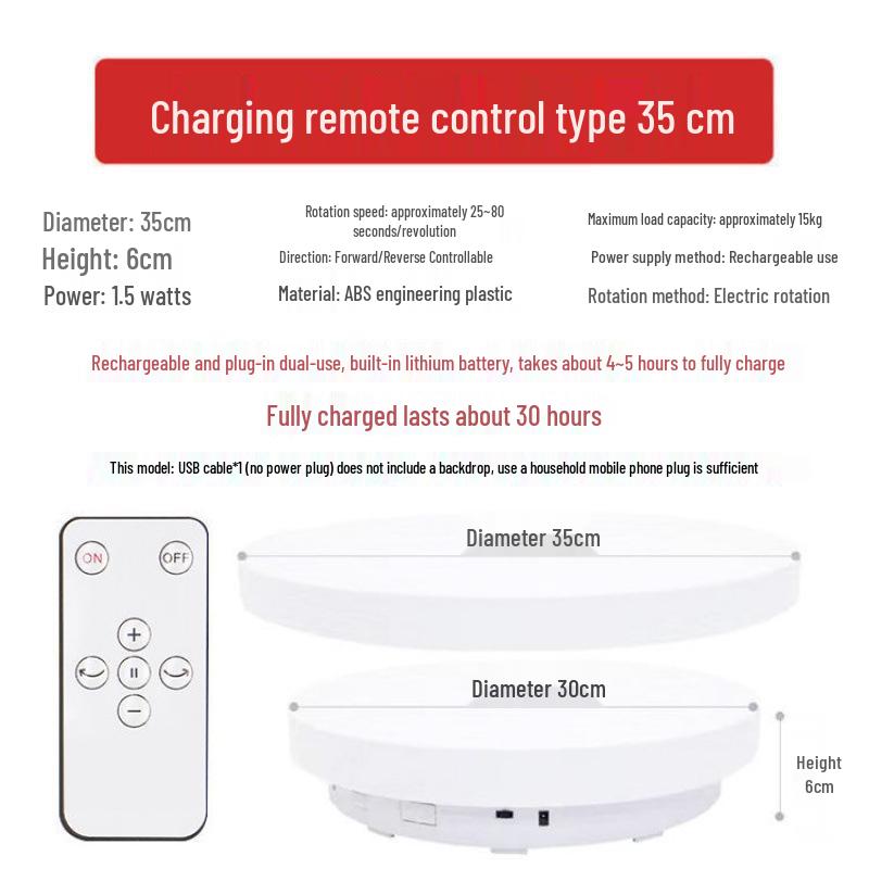 Electric Rotating Display Stand with Remote Control for Photography & Live Streaming