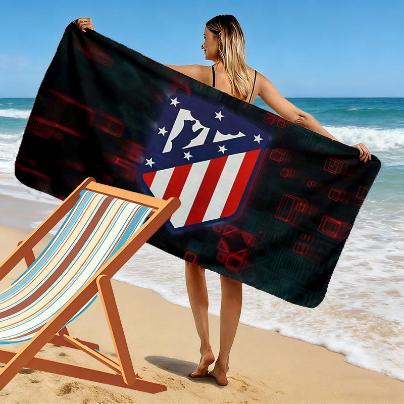 Club Atletico de Madrid Print Beach Towel, Large Soft Quick Dry Towel for Beach Camping Swimming