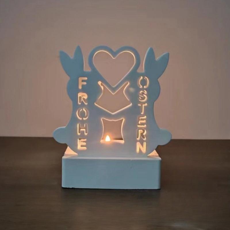 Easter Theme Candle Holder Molds with Base for Making Easter Decorations Candle Holder Tealight Holder